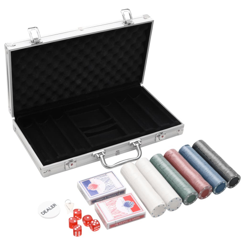 Sada Žetonů Na Poker 300 Ks 4 G - Drť (11,5 g)