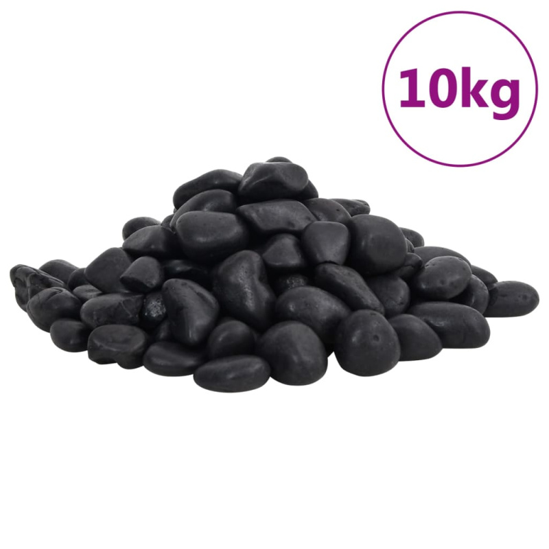 Leštěné oblázky 25 kg černé 2–5 cm