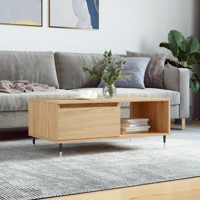 Konferenční Stolek 90X50X36,5 Cm Kompozitní Dřevo - Hnědý dub