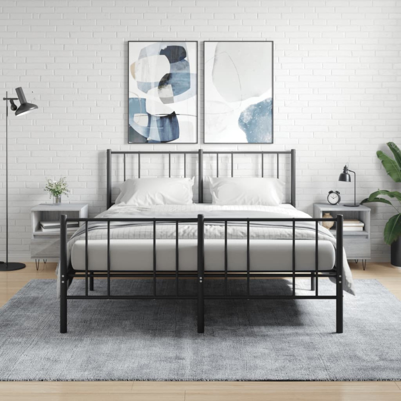 Noční Stolky 2 Ks Šedé Sonoma 40 X 35 X 50 Cm Kompozitní Dřevo - Šedá sonoma / 1