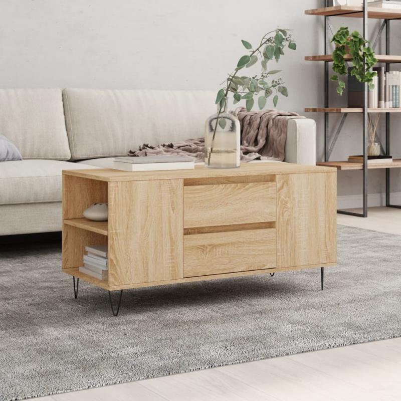 Konferenční stolek 102x44,5x50 cm kompozitní dřevo - Šedá sonoma