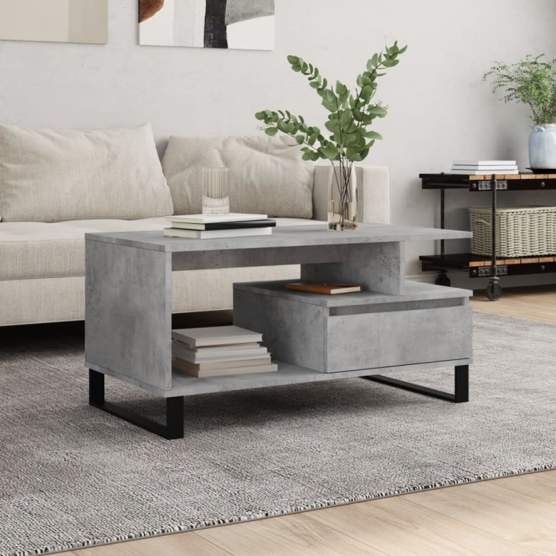 Konferenční Stolek Betonově Šedý 90X49X45 Cm Kompozitní Dřevo - Šedá sonoma
