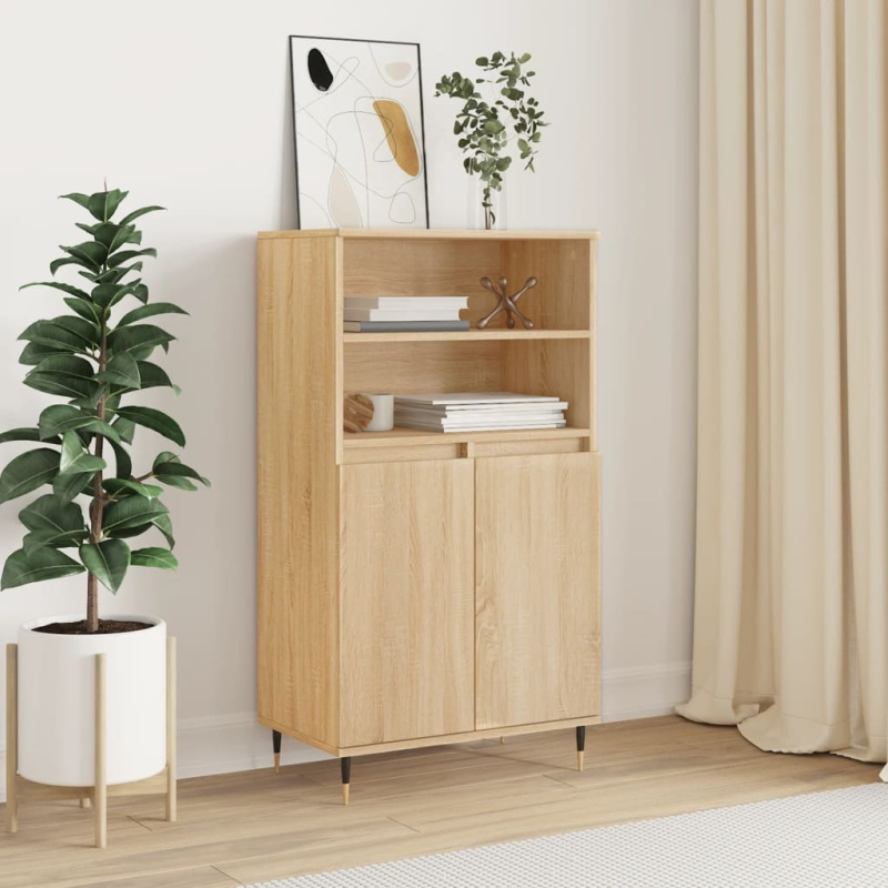 Skříň Highboard 60 X 36 X 110 Cm Kompozitní Dřevo - Kouřový dub