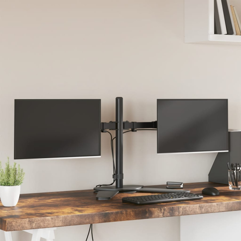 Držák Na Dva Monitory Černý Ocel Vesa 75/100 Mm - čtyřkolka