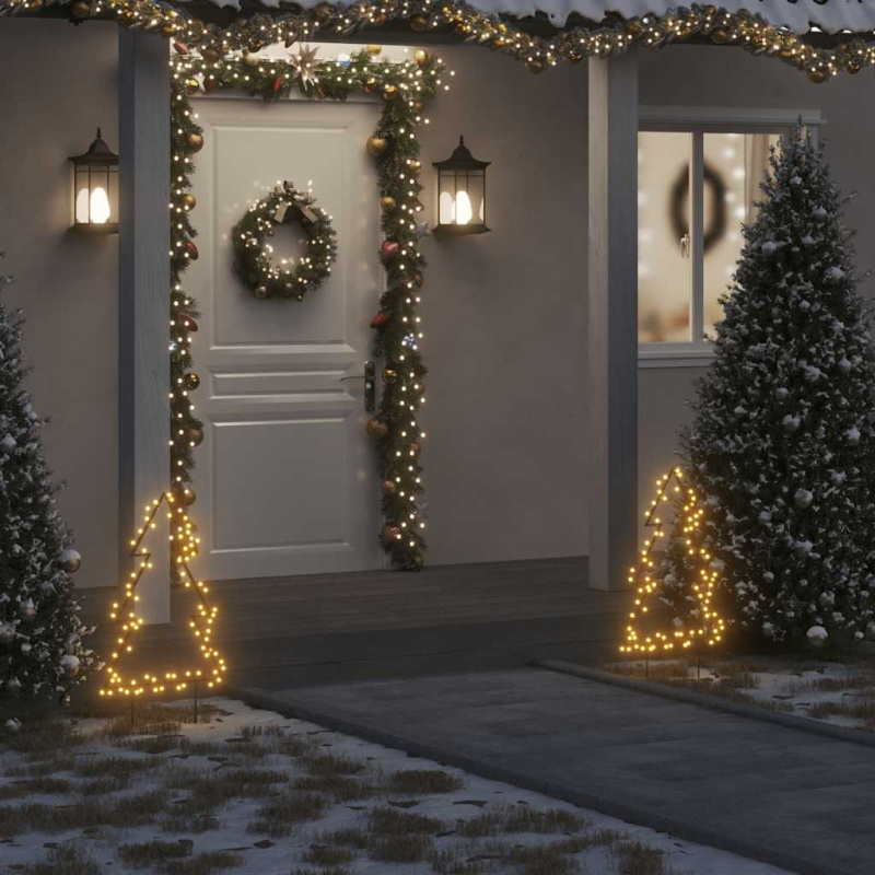 Vánoční Světelná Dekorace S Hroty Stromek 80 Led Diod 60 Cm Černá - 1 / 62 x 90 cm