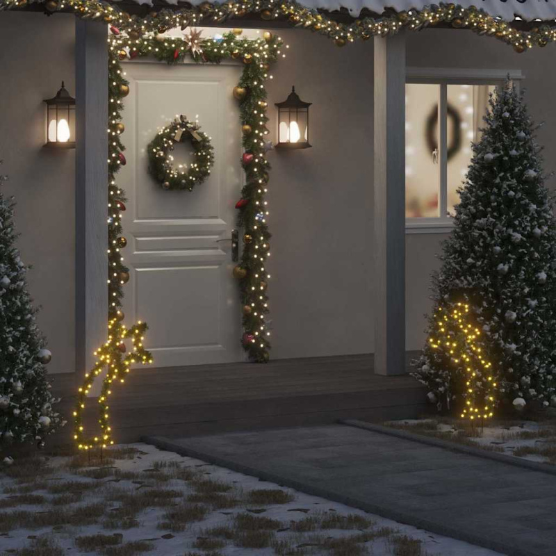 Vánoční Světelná Dekorace S Hroty Kometa 80 Led Diod - Zelená / 89 cm