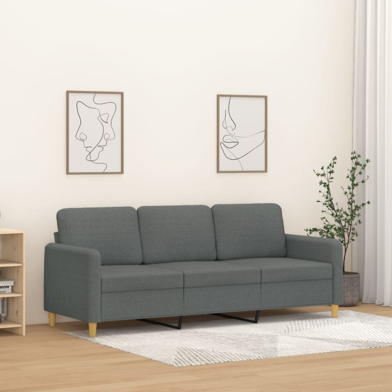 3místná pohovka hnědá 180 cm textil