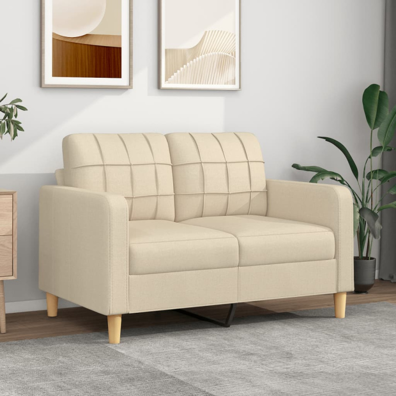 2Místná Pohovka Textil - Světle žlutá / 140 cm