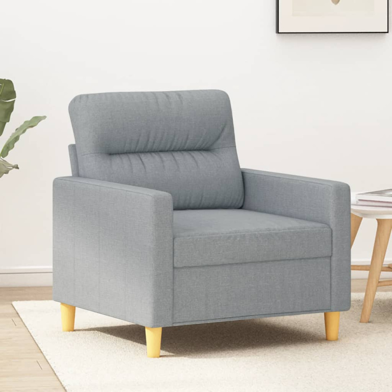 Křeslo Světle Šedé Textil - Světle žlutá / 120 cm