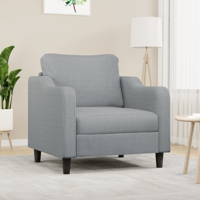 Křeslo Světle Šedé Textil - Světle žlutá / 180 cm