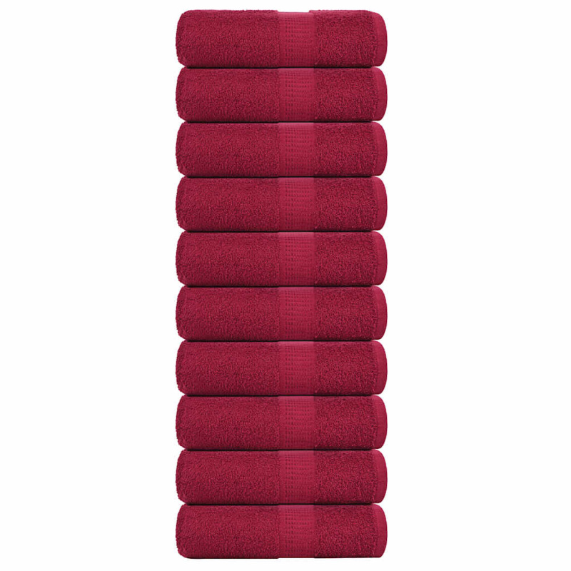 Ručníky na ruce 10 ks bordó 360 g/m² 100% bavlna černá a maskáčová - 4 / 70 x 140 cm