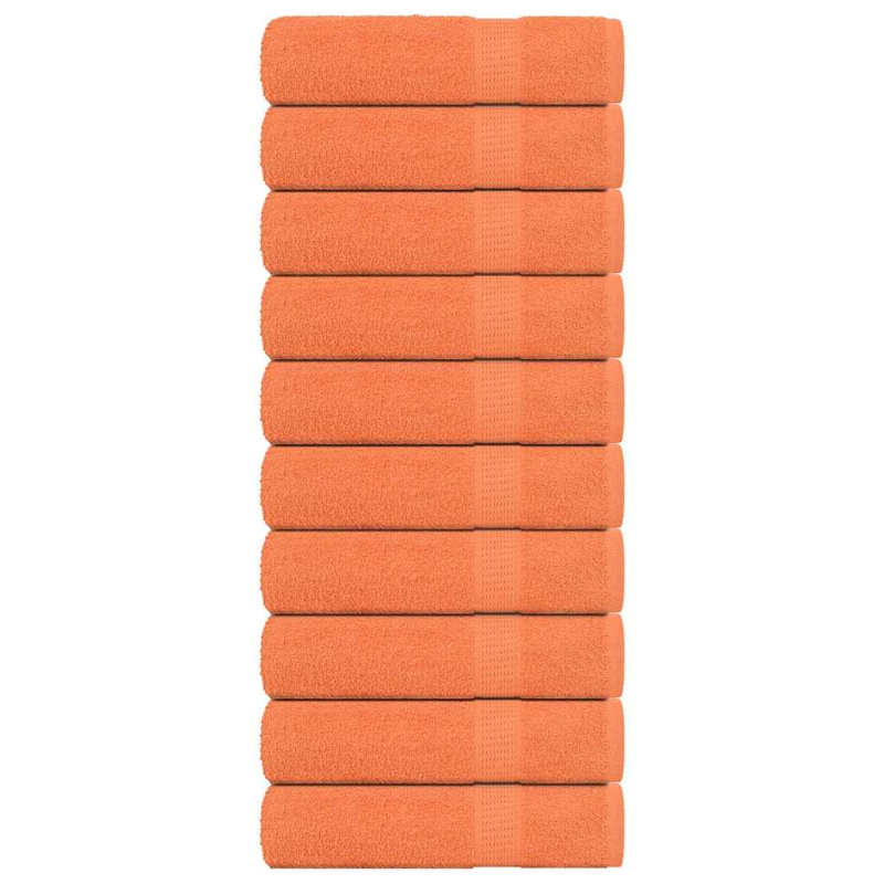 Koupelových Osušek 10 Ks Oranžové 360 G/M² Orange - 10 / 100 x 200 cm