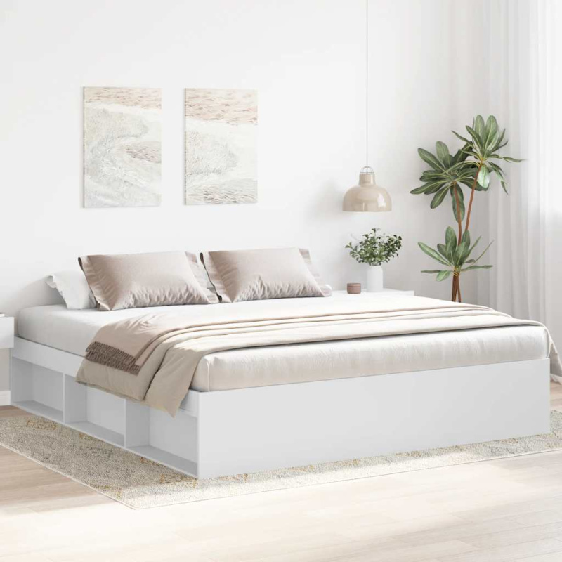 Rám Postele Bílý Super King Size Bílá - 120 x 200 cm
