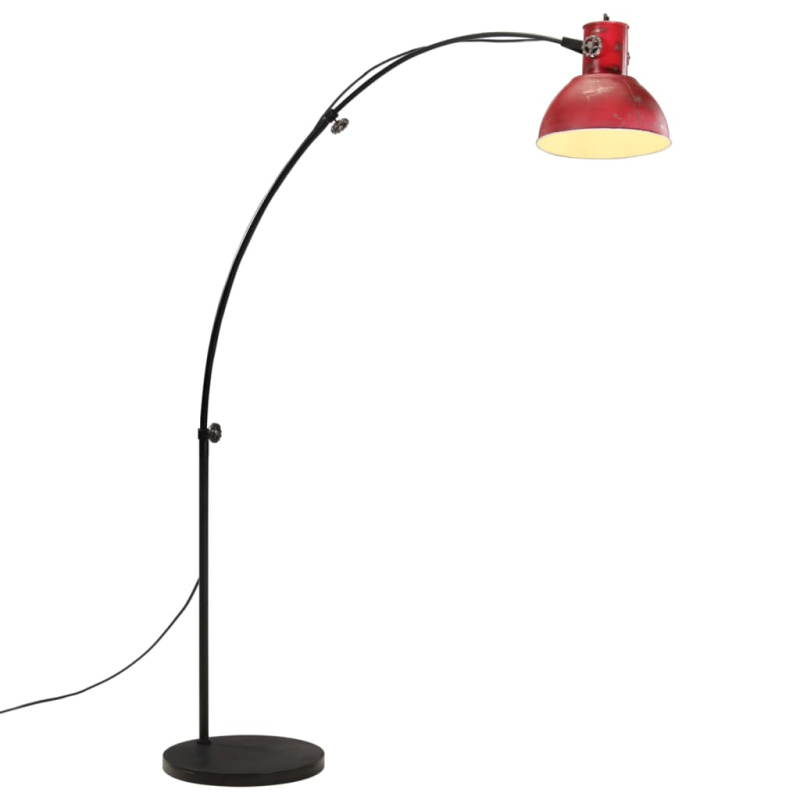 Stojací Lampa 25 W Červená Patina 150 Cm E27 - Bílá