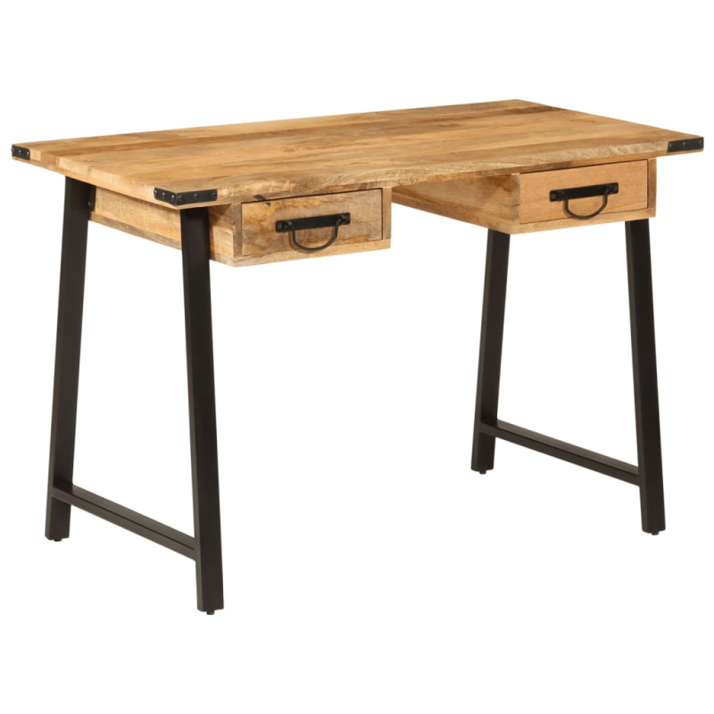 Psací Stůl Se Zásuvkami 105X55X70 Cm Masivní Mangovník A Železo