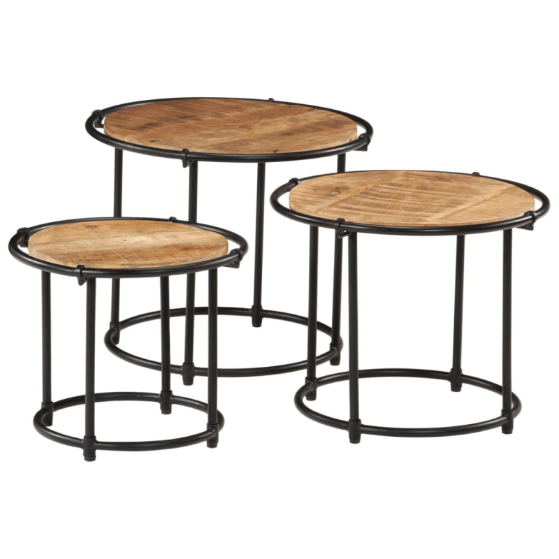 Hnízdové Stolky 3 Ks Hrubé Masivní Mangovníkové Dřevo - solid wood reclaimed
