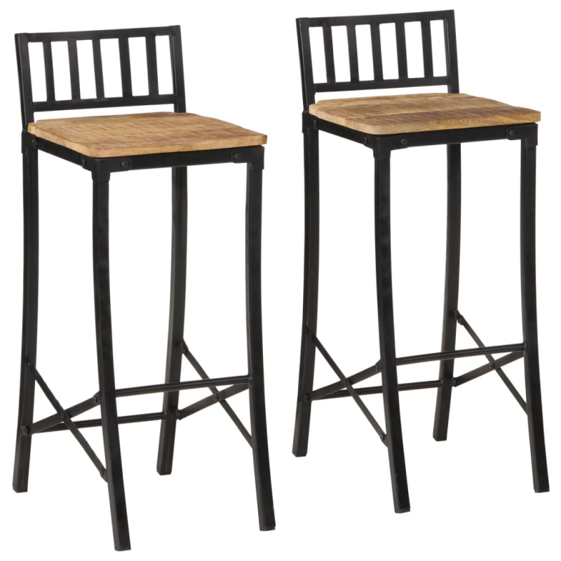 Barové Židle 2 Ks Masivní Hrubé Mangovníkové Dřevo - solid wood reclaimed / 4