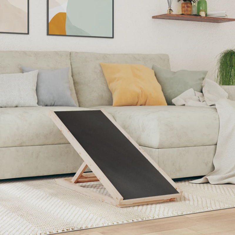 Rampa Pro Psy Šedá Masivní Jedlové Dřevo - 105 x 47 cm