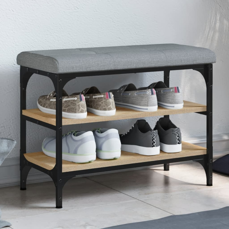 Lavice S Botníkem Kompozitní Dřevo - Kouřový dub / 82 x 32 x 47 cm