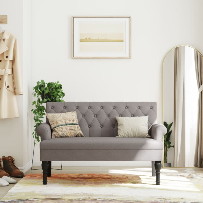 Lavice s opěradlem tmavě zelená 120 x 62 x 75,5 cm textil