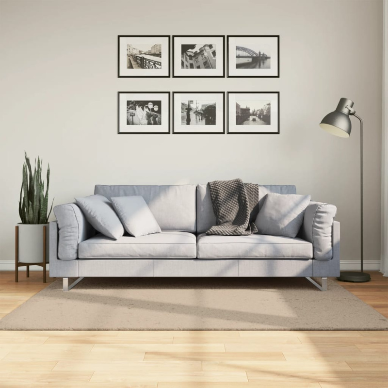 Koberec huarte krátký vlas měkký a pratelný pískový písková - 200 x 200 cm