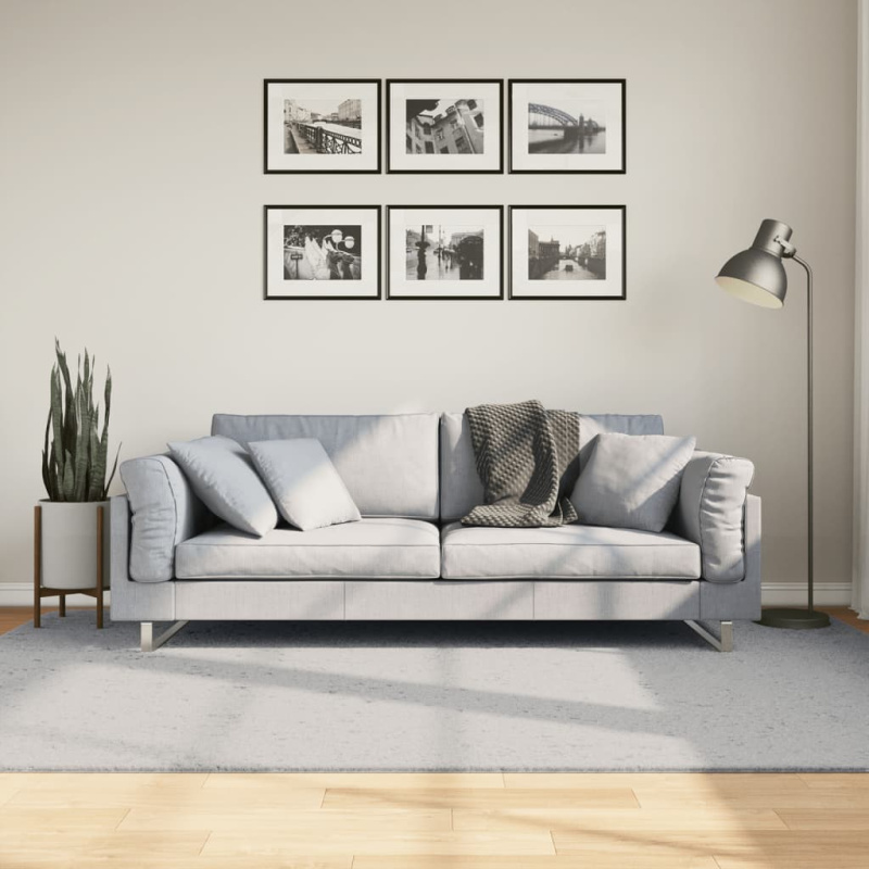 Koberec HUARTE krátký vlas měkký a pratelný šedý 160x160 cm