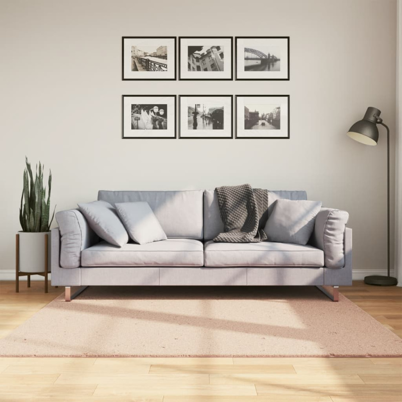 Koberec Huarte Krátký Vlas Měkký A Pratelný Blush Načervenalá - 80 x 250 cm