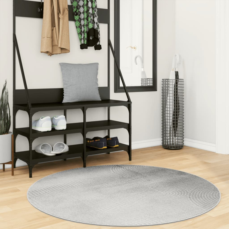 Koberec Iza Krátký Vlas Skandinávský Vzhled Šedý - Šedá / Ø 80 cm