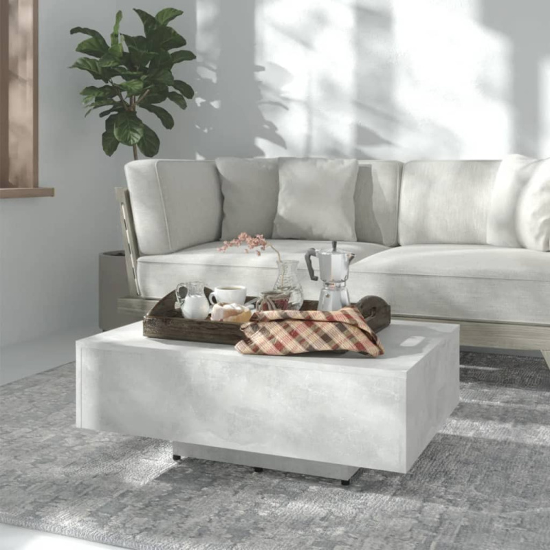 Konferenční Stolek Betonově Šedý Kompozitní Dřevo - Kouřový dub / 100 x 100 x 31 cm