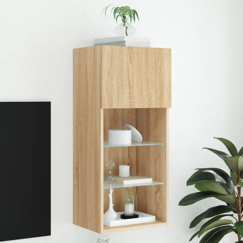 Tv Skříňka S Led Osvětlením 40,5 X 30 X Dub Sonoma - 2 / 102 cm / 30.5 cm