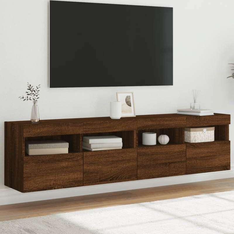 Nástěnná TV skříňka s LED osvětlením bílá 100 x 30 x 40 cm