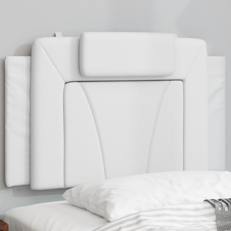 Polštář Na Čelo Postele Bílý Umělá Kůže - Hnědá / 90 cm