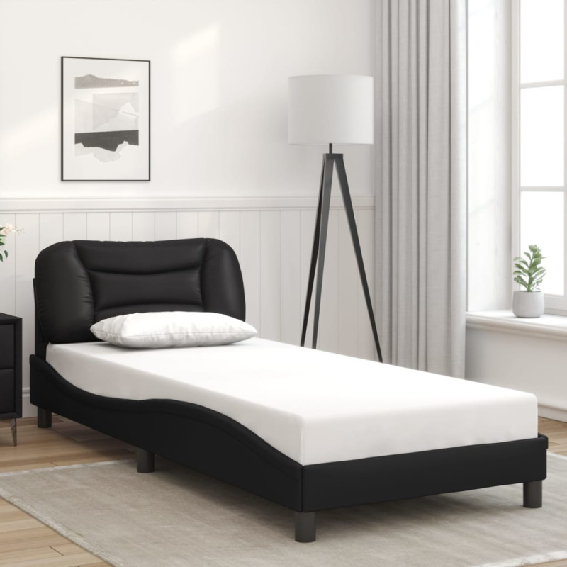 Rám postele s čelem hnědý 100x200 cm umělá kůže