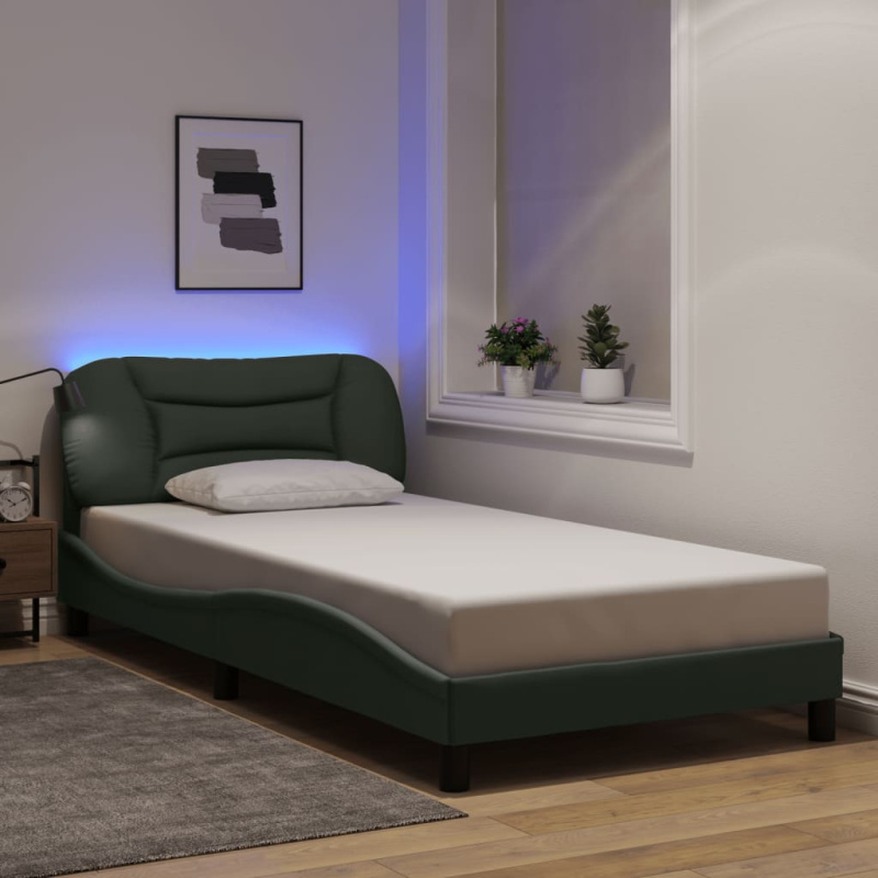 Rám postele s LED bez matrace Taupe 140x190 cm Látka