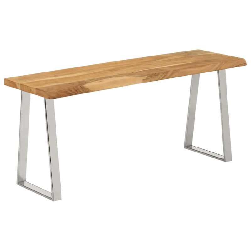 Lavice S Živou Hranou 105 Cm - Černá / masivní akáciové dřevo