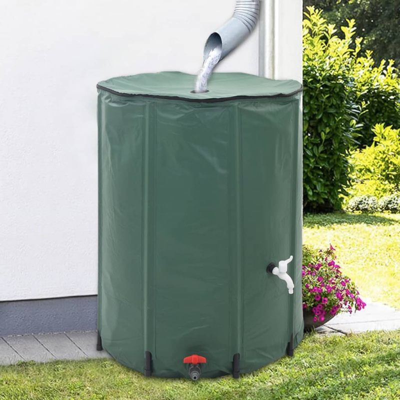 Skládací Sběrač Dešťové Vody - Zelená / 100 l