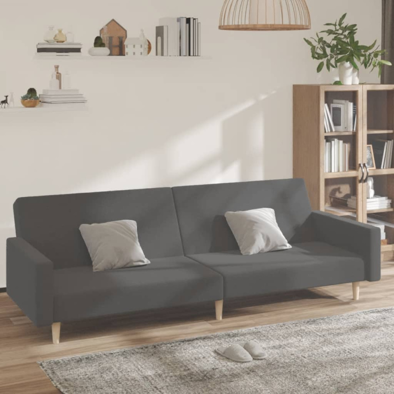 2Místná Rozkládací Pohovka Textil - Krémová / Bez područek