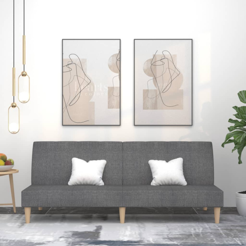 2Místná Rozkládací Pohovka Textil - Krémová / Bez područek