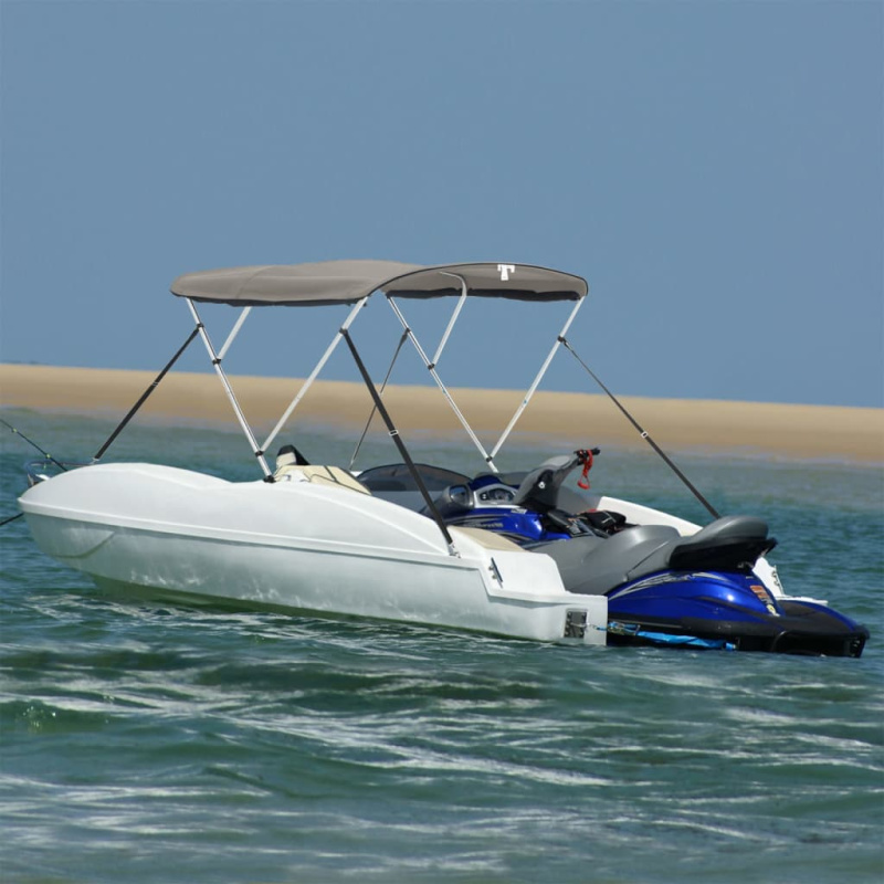 Bimini Stříška Se 3 Oblouky A Bočnicemi Antracitová A Černá - se síťovinou / 183 x (137-152) x 137 cm