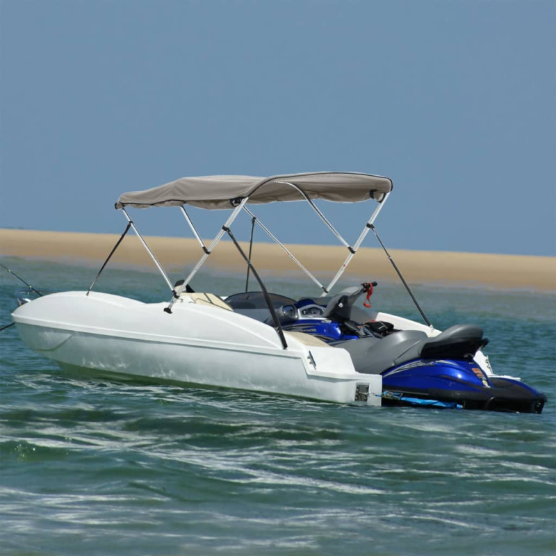 Bimini Stříška Se 3 Oblouky A Bočnicemi 183X(185–198)X137 Cm Antracitová A Šedá - se síťovinou / 243 x (170-182) x 137 cm