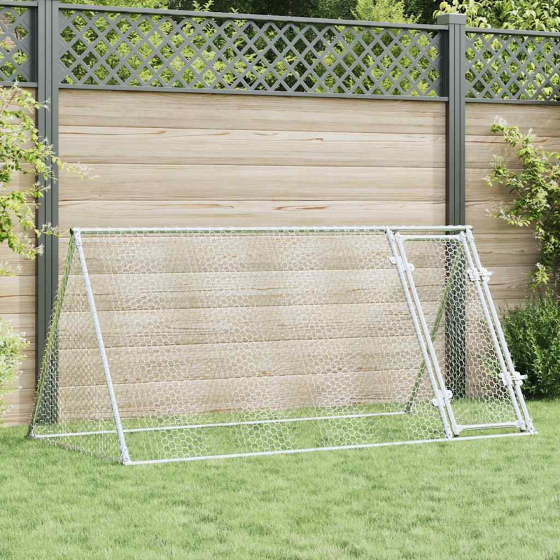 Klec Pro Kuřata Stříbrná Pozinkovaná Ocel - 400 x 105 x 91 cm