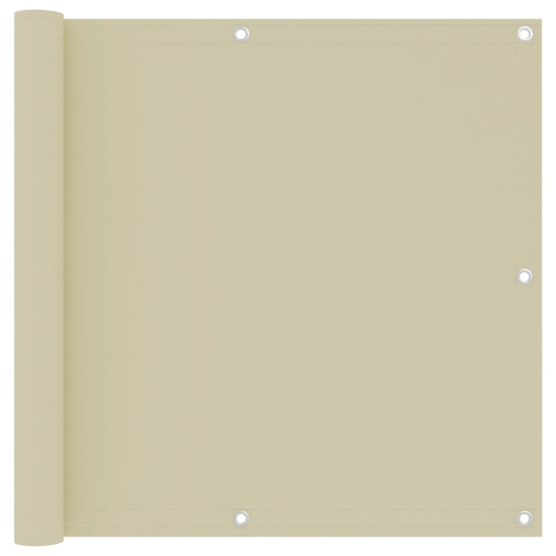 Balkónová Zástěna Oxfordská Látka Krémová - 75 x 700 cm