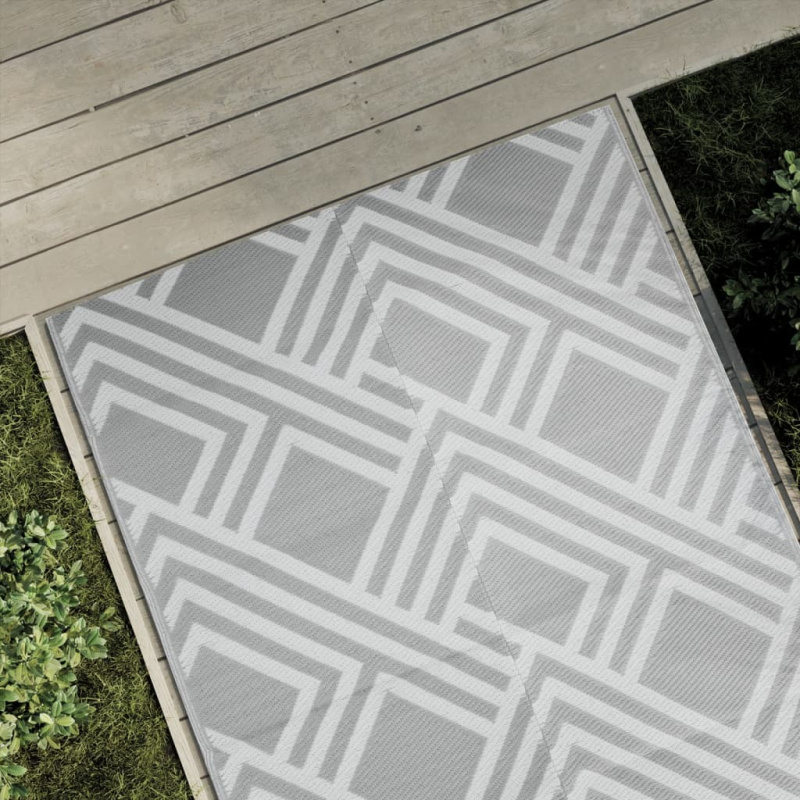 Venkovní Koberec Arakil Šedý Pp Šedý Proužek - Ø 120 cm