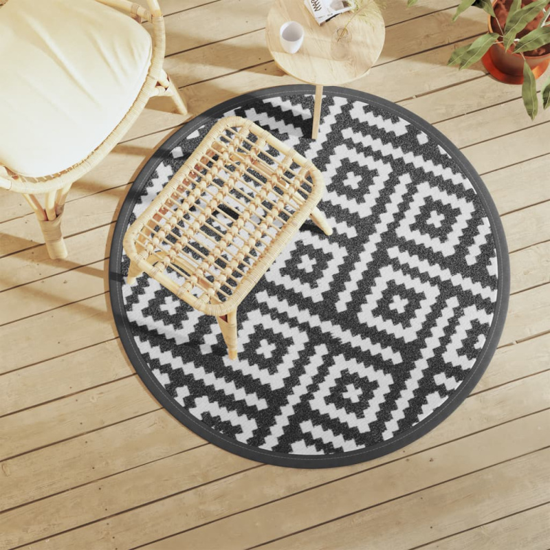 Venkovní Koberec Arakil Bílý A Černý Pp Design Se Čtverci - 160 x 230 cm