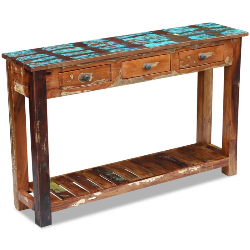Konzolový Stolek Masivní Recyklované Dřevo - 110 x 30 x 76 cm