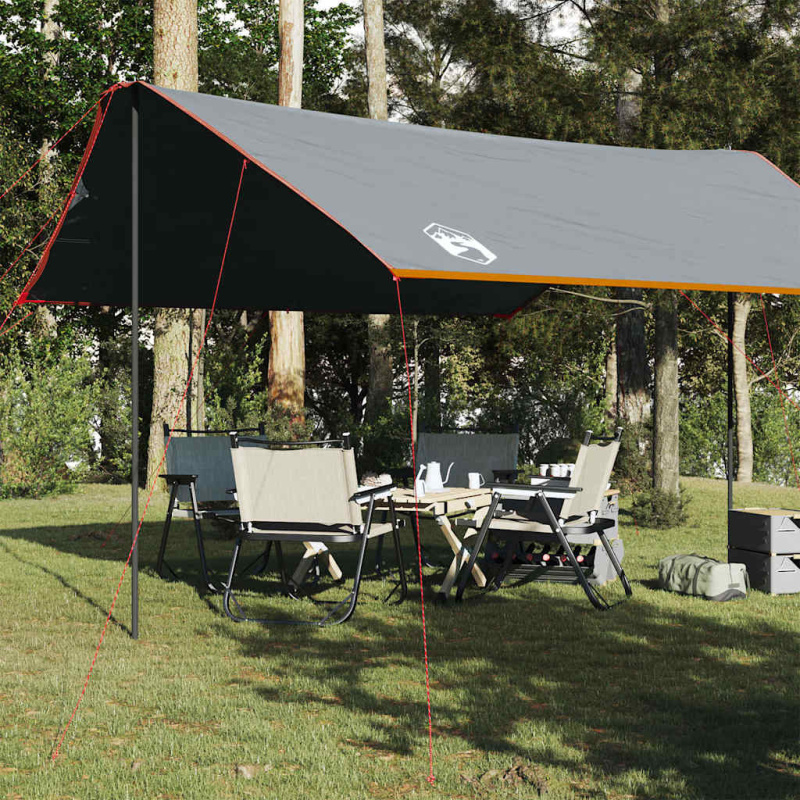 Kempingová Plachta Oranžová 460 X 305 X 210 Cm Nepromokavá - Modrá / taft