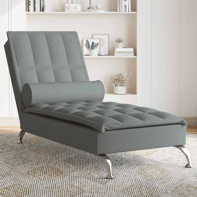Masážní Lenoška S Podhlavníkem Textil - Taupe