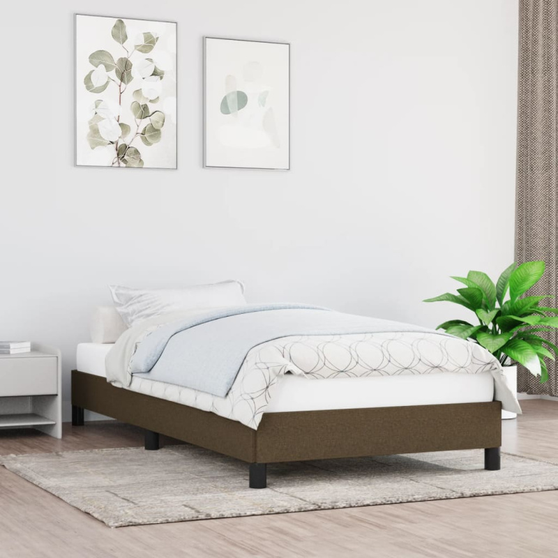Rám postele bez matrací tmavě šedá 120x190 cm textil