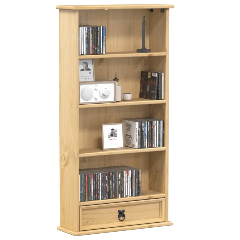 Skříňka Na Cd Corona 52 X 17,5 X 103 Cm Masivní Borové Dřevo