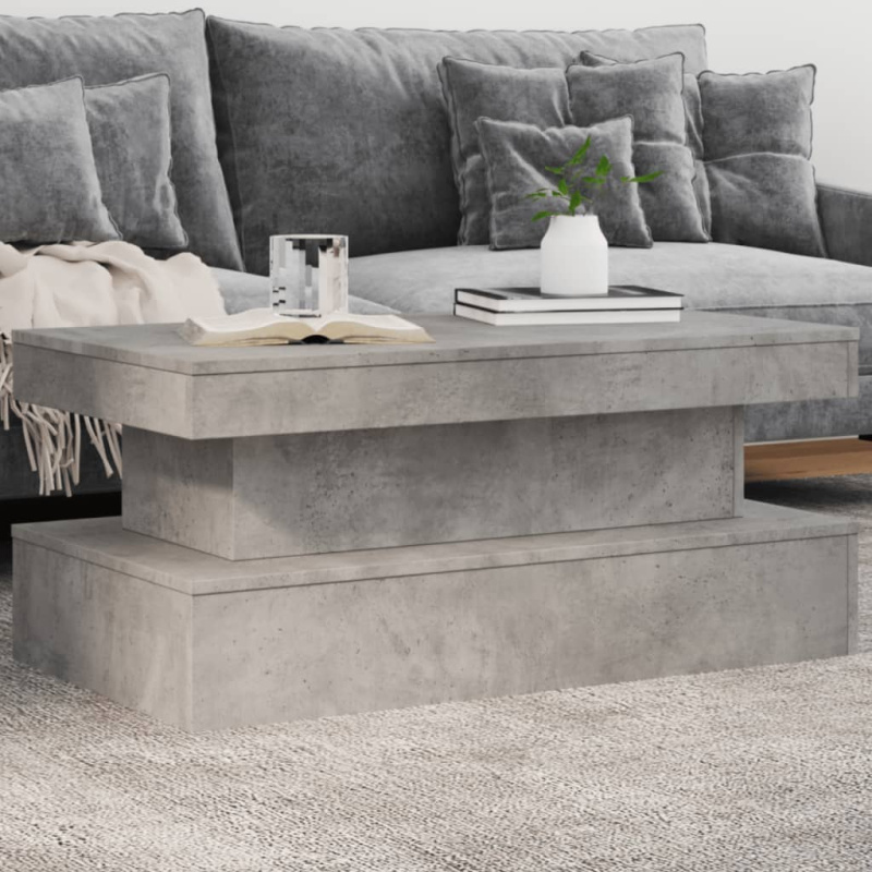 Konferenční Stolek S Led Osvětlením Betonově Šedý 90X50X40 Cm - dub sonoma / 90 cm